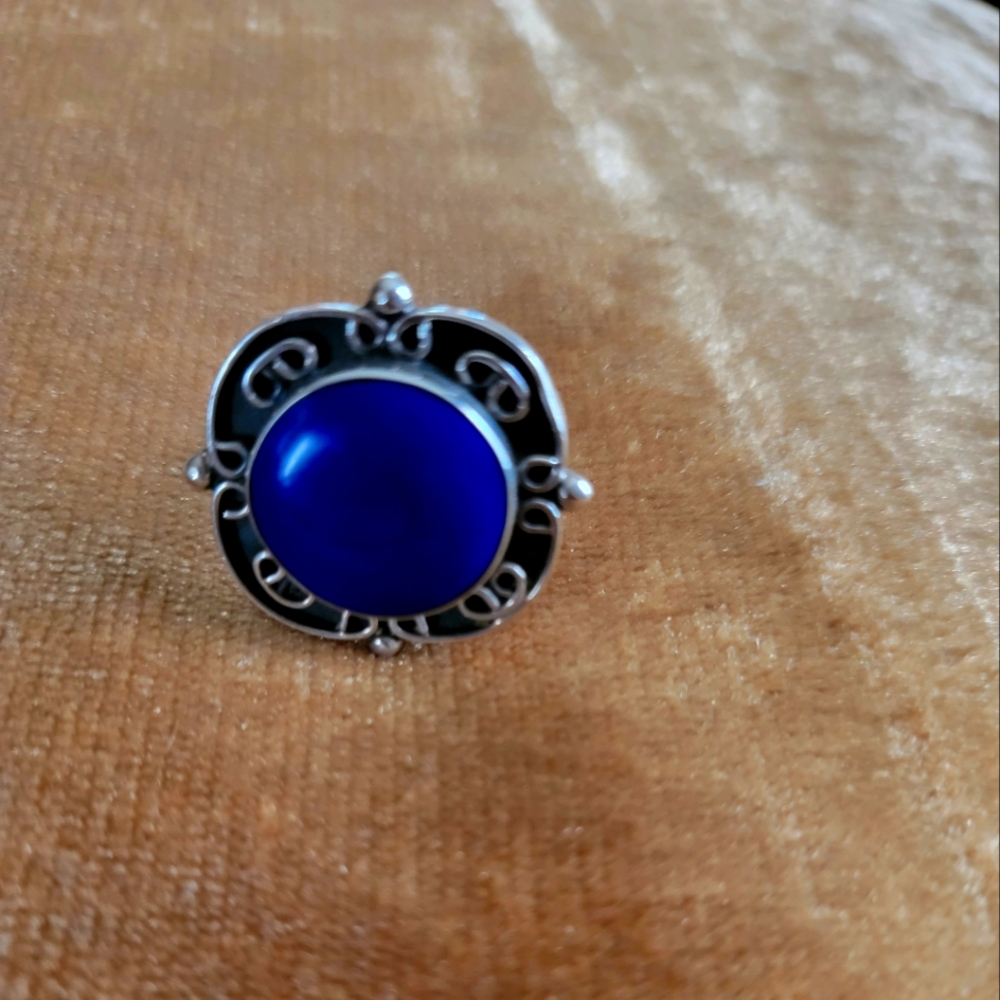 Sterling silver lapis ring sz 8.5